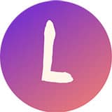 Lexplore white L in a purple circle